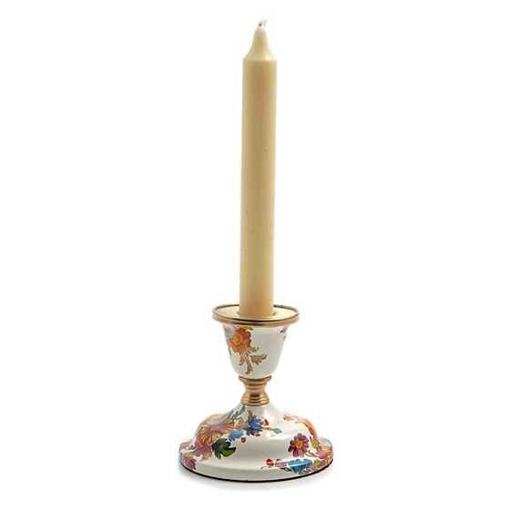 Flower Market Short Candlestick - White