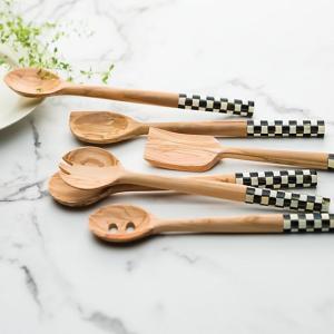 Courtly Check Olivewood Slotted Spoon