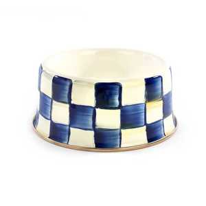 Royal Check Enamel Pet Dish - Medium