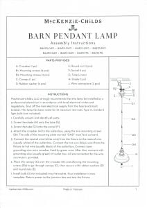 Courtly Check 12'' Barn Pendant Lamp - Turkey