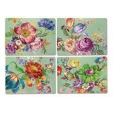 Flower Market Cork Back Placemats - Green - Set of 4