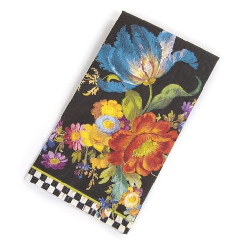 Flower Market Paper Napkins - Guest - Black