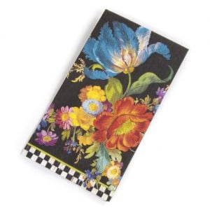 Flower Market Paper Napkins - Guest - Black