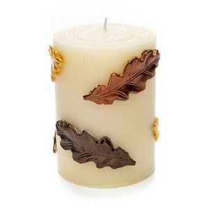 Falling Leaves Pillar Candle - 4''