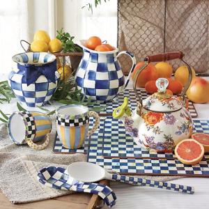 Royal Check Enamel Pitcher