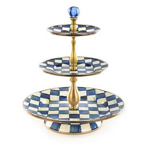 Royal Check Enamel Three Tier Sweet Stand