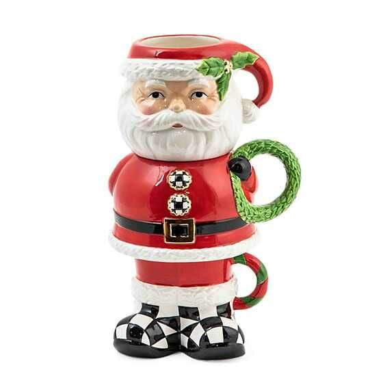 Granny Kitsch Santa Mug Tower