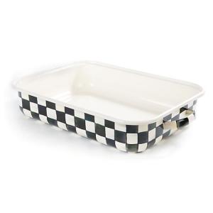 Courtly Check Enamel Roasting Pan with Rack