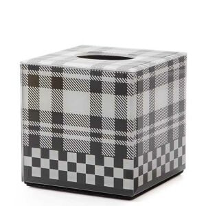 Black & White Tartan Boutique Tissue Box Cover
