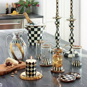 Ribbed Pillar Candle Holder - Gold