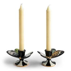 Butterfly Toile Candle Holders, Set of 2