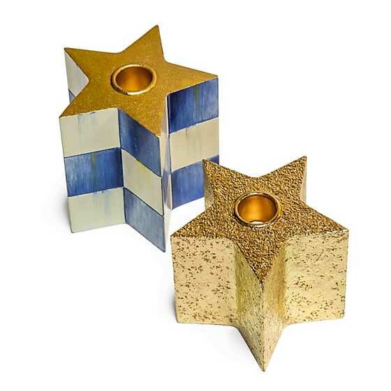 Royal Check Star Candle Holders - Set of 2