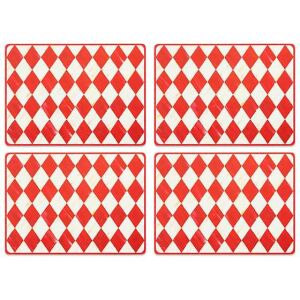 Red Harlequin Cork Back Placemats - Set of 4