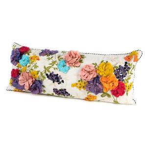 Covent Garden Floral Lumbar Pillow - White