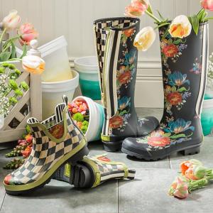 Courtly Check Rain Boots - Short - Size 8