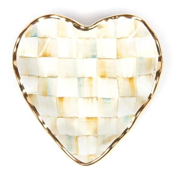 Parchment Check Fluted Heart Plate