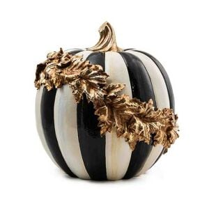 Courtly Stripe Gold Foliage Pumpkin