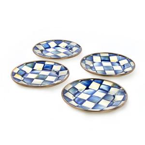 Royal Check Enamel Appetizer Plates - Set of 4