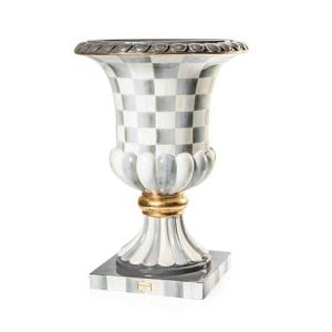 Sterling Check Pedestal Urn