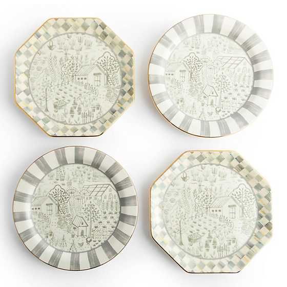 Sterling Cottage Dessert Plates, Set of 4