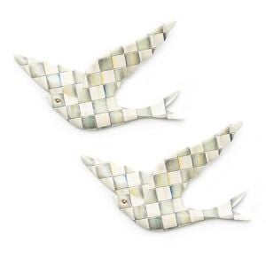 Sterling Check Swallowtail Duo Wall Decor