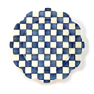 Royal Check Enamel Petal Platter