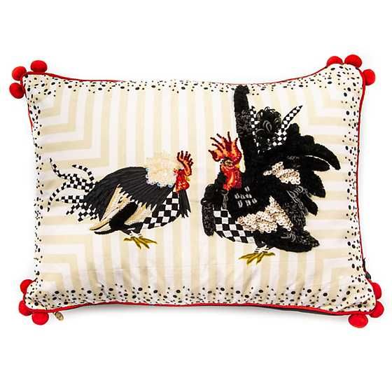 Chicken and Rooster Lumbar Pillow
