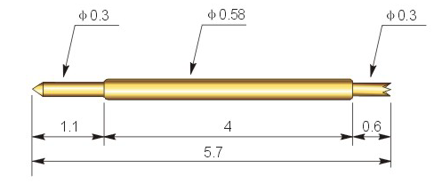 TGA58-570-AA RF bağlantı pini (Gold Plated)  2,5 GHz @-0,2 db