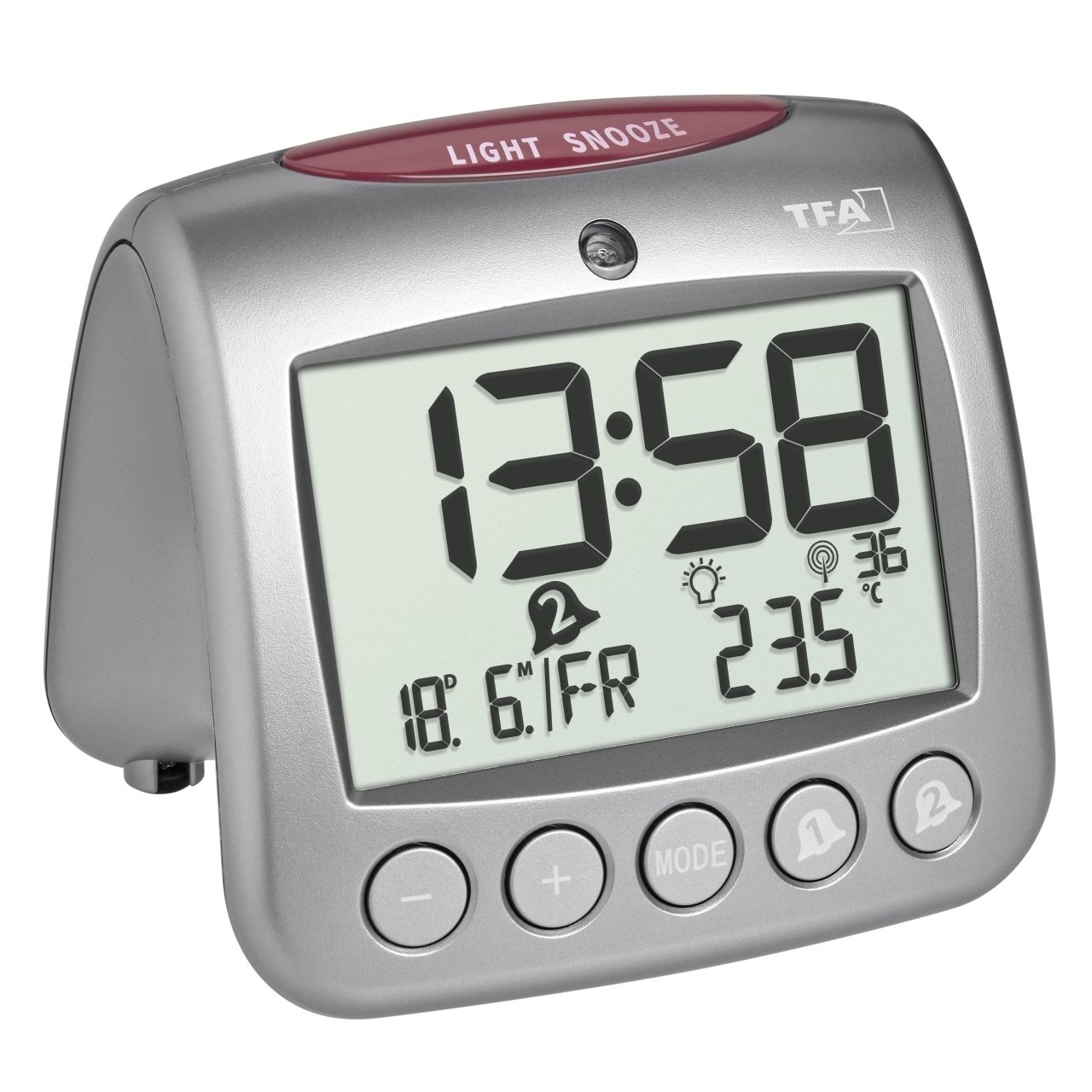 TFA 60.2559.54 Sıcaklık göstergeli Dijital alarmlı saat SONIO 2.0