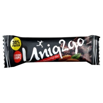 Uniq2go Power MIDI 38g. %100 Doğal Badem Parçacıklı Proteinli Bar