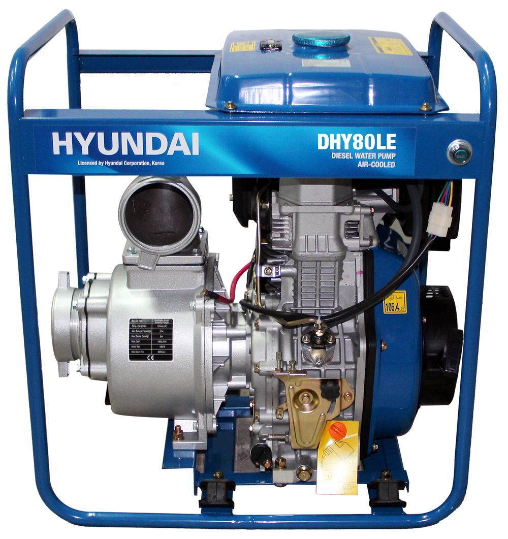 Hyundai DHY80LE Dizel Su Motoru 3'' Marşlı Büyük Depolu