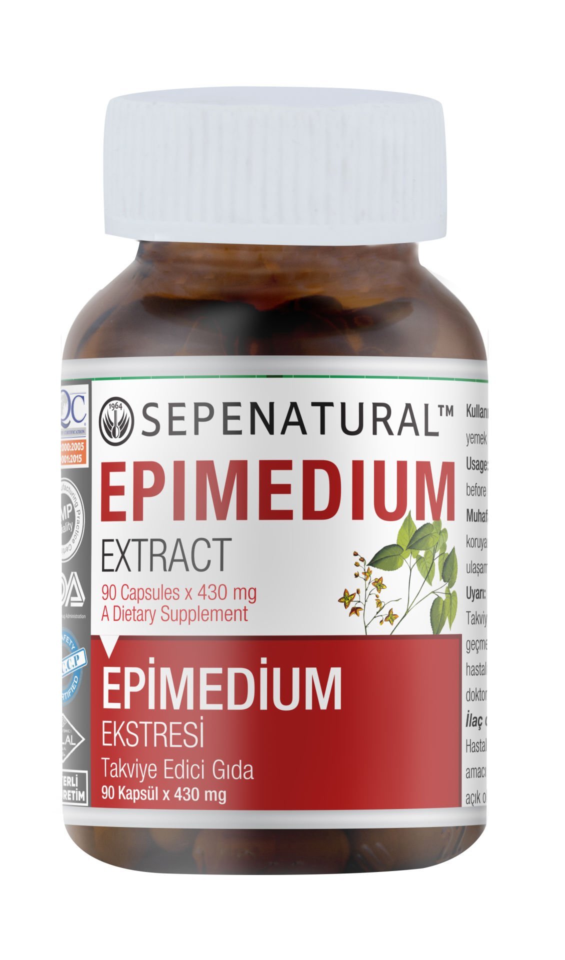 Epimedium Extract 90 Kapsül 430 mg Ekstrakt