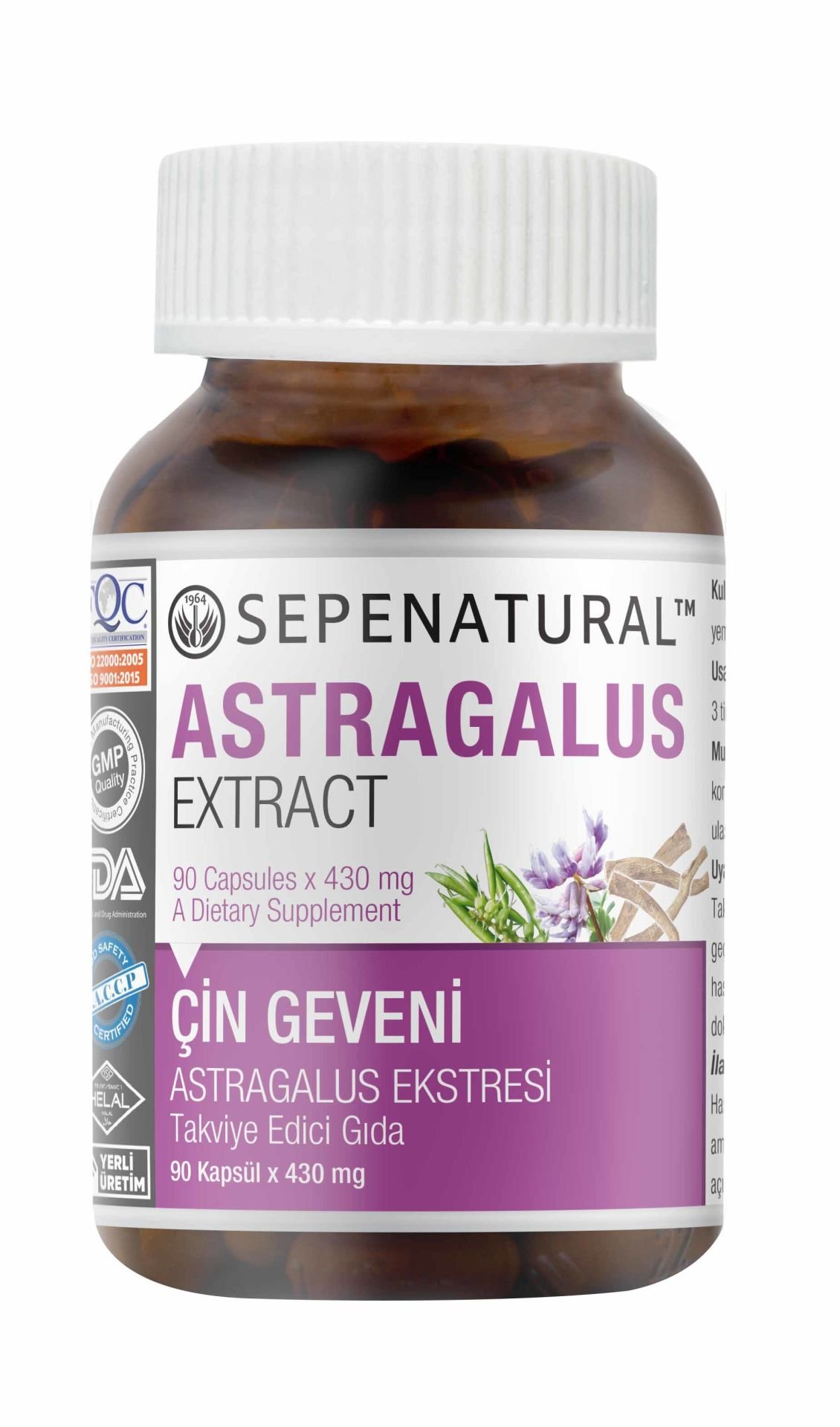 Astragalus Root Extract 90 Kapsül Çin Geveni Ekstresi