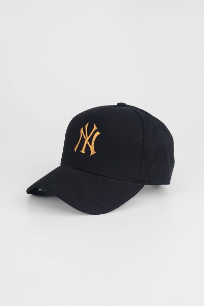 NY Gold Logolu Baseball Cap Şapka - Siyah