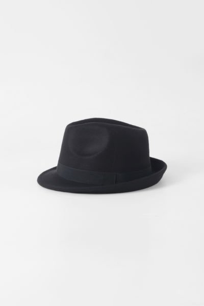 Kısa Kenarlı Fötr Şapka - Siyah