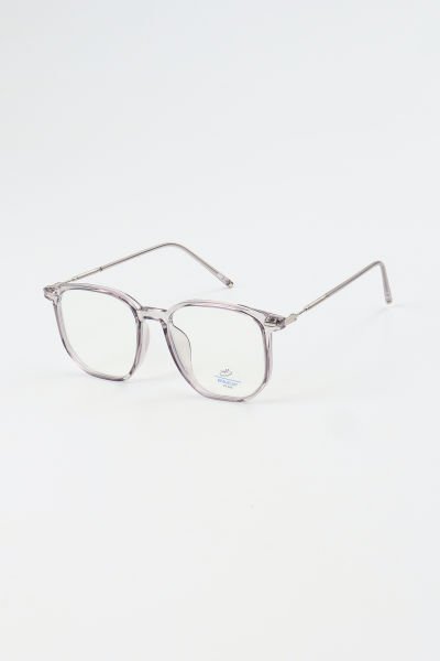 Laura Altıgen Mavi Işık Filtreli Koruyucu Gözlük - Gri Çerçeve Blue block Cam