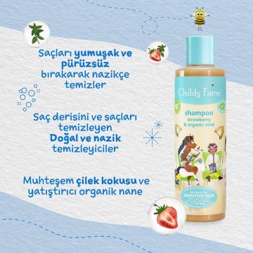 Childs Farm Çilek ve Organik Nane Özlü Çocuk Şampuan 250ml