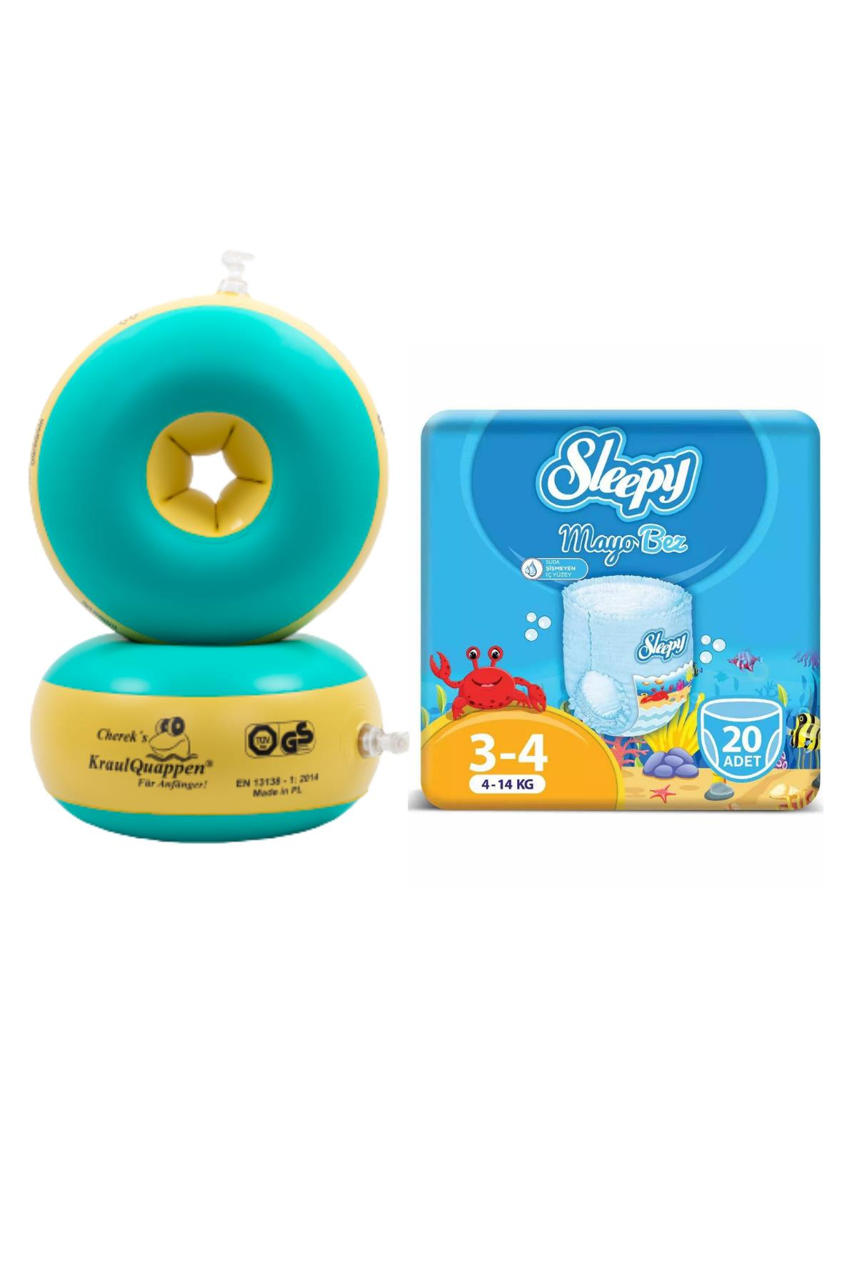 Myminibaby Başlangıç Seviye Yüzme Kolluk-Sleepy Mayo KÜLOT Bez 3-4 Numara Maxi 20 Adet (4-14kg)