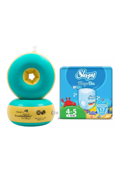 Myminibaby Başlangıç Seviye Yüzme Kolluk-Sleepy Mayo KÜLOT Bez 4-5 Numara Junior 17 Adet (7-18kg)