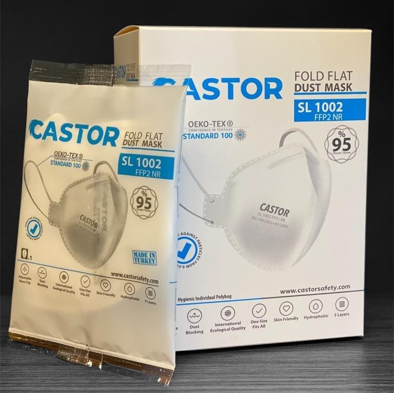 CASTOR SL 1002 FFP2 NR TOZ MASKESİ 20'Lİ