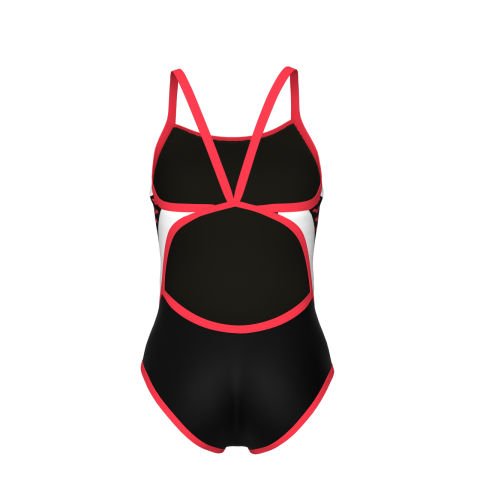 WOMEN'S ARENA ICONS SWIMSUIT SUPER FLY STRIPE PANEL/ASPHALT-BLACK-WHITE-BRIGHT KADIN MAYOSU