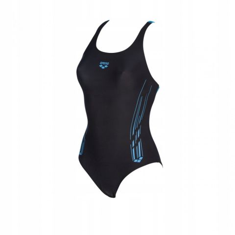 W STAMP SWIM PRO BACK KADIN YÜZÜCÜ MAYOSU / BLACK-TURQUOISE