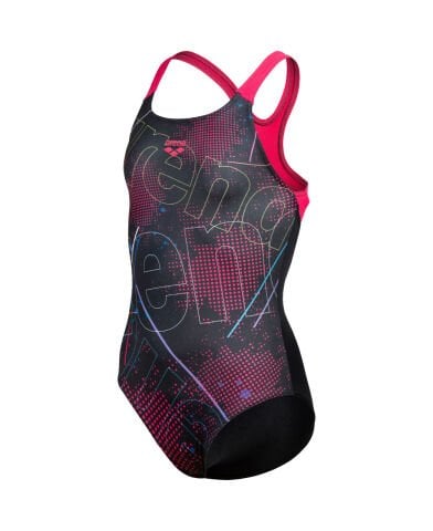 GIRLS ARENA GALACTIC SWIM PRO BACK KIZ ÇOCUK YÜZÜCÜ MAYOSU / BLACK