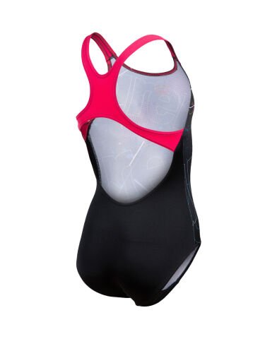 GIRLS ARENA GALACTIC SWIM PRO BACK KIZ ÇOCUK YÜZÜCÜ MAYOSU / BLACK