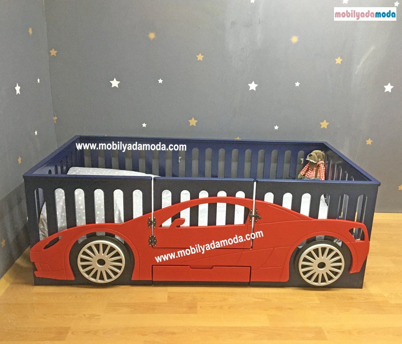 Arabalı Montessori Yer Yatağı 90x190 Çekmeceli