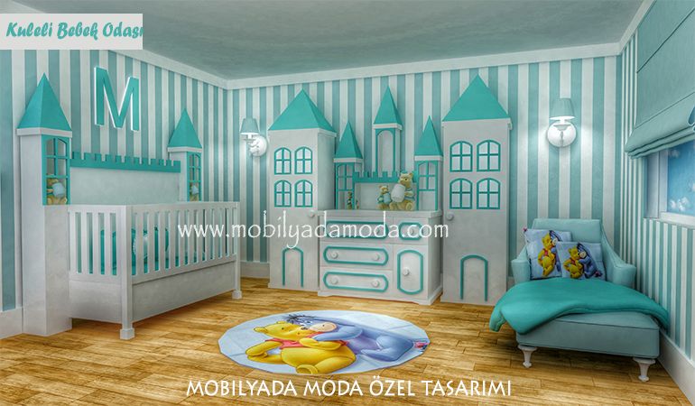 Mobilyada Moda Kuleli Bebek Odasi