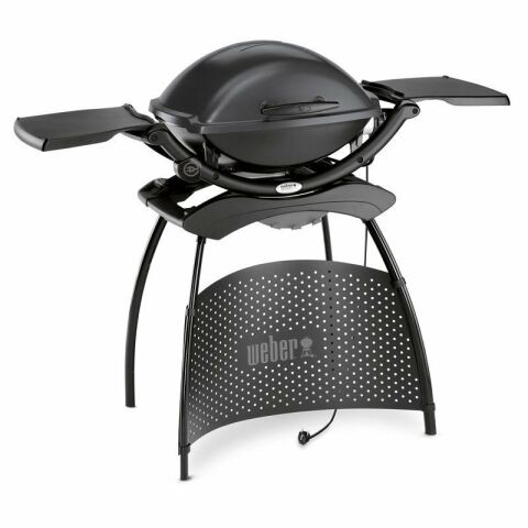 Weber Q 2400 Elektrikli Mangal Koyu Gri Stand ve Yan Tezgahlı