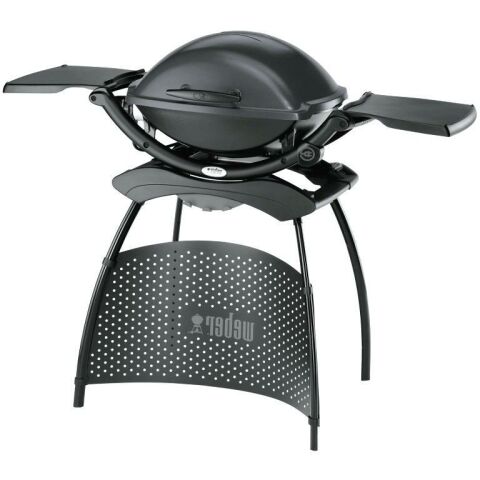 Weber Q 2400 Elektrikli Mangal Koyu Gri Stand ve Yan Tezgahlı