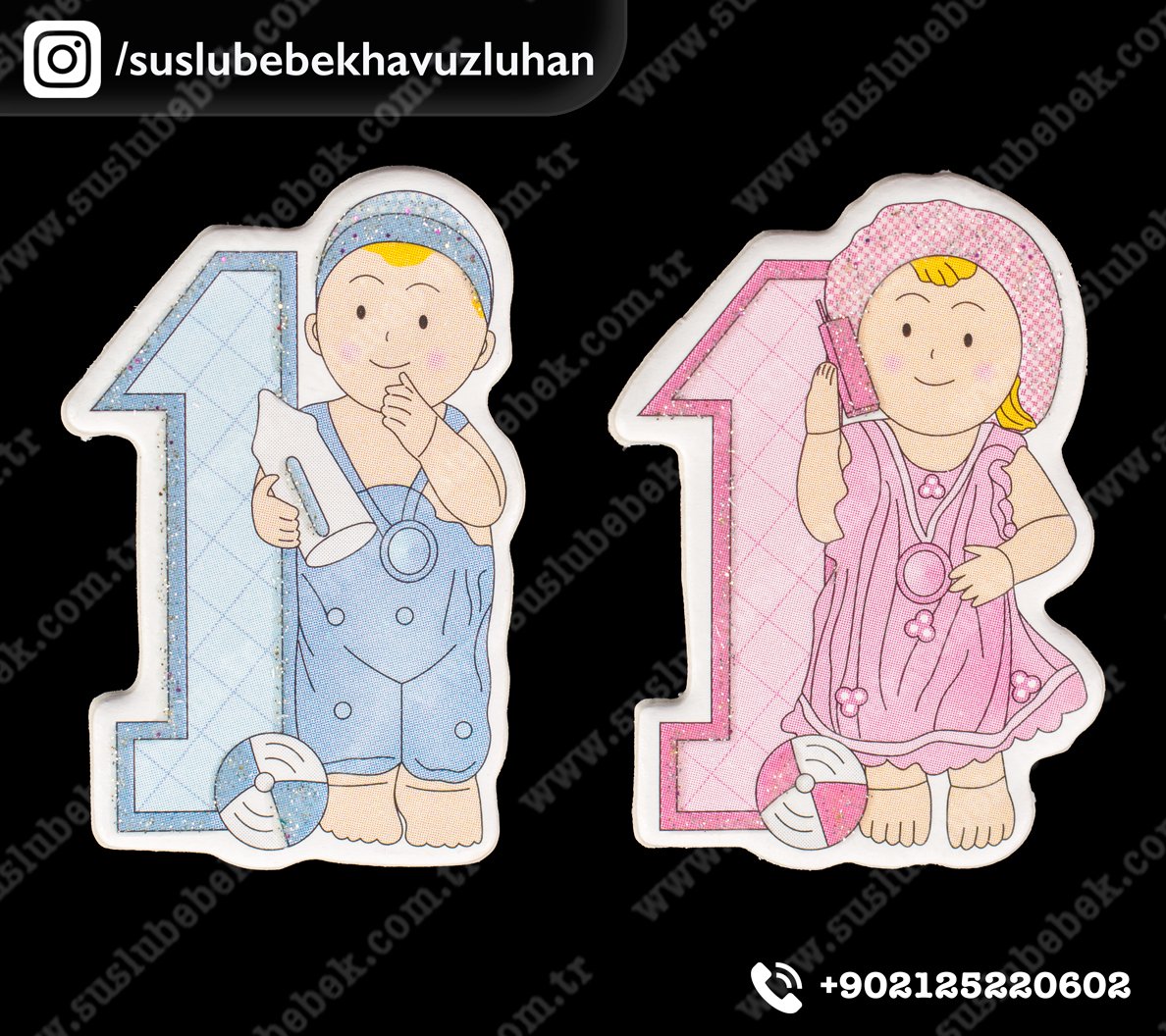 1 Yaş Biberonlu Bebek Sticker 50'li Paket