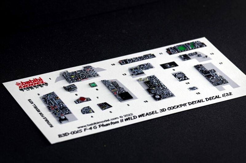 1/32 F-4G Phantom II Wild Weasel 3D Kokpit Detay Seti